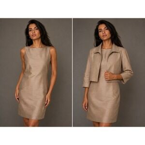 100% Silk Finity Sheath/Jacket Beach, Fully Lined Dress Sz 6-37"Long New W/Tags
